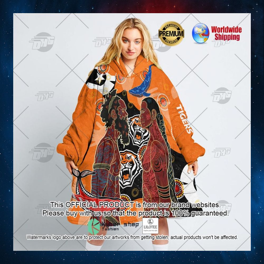 personalized nrl wests tigers indigenous naidoc hoodie blanket 3 776