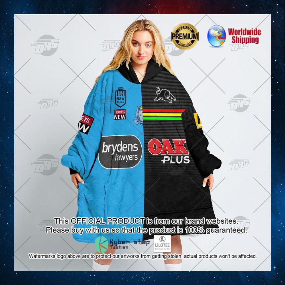 personalized nsw blues nrl penrith panthers 2022 hoodie blanket 3 128