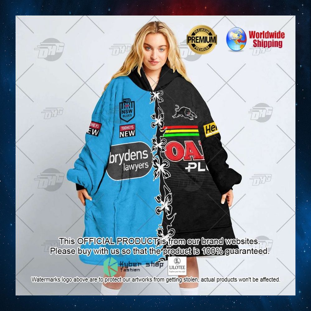 personalized nsw blues nrl penrith panthers hoodie blanket 3 821