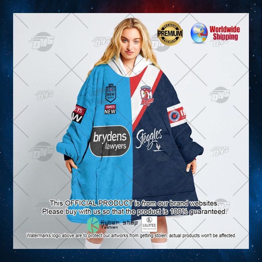 personalized nsw blues nrl sydney roosters 2022 hoodie blanket 3 807