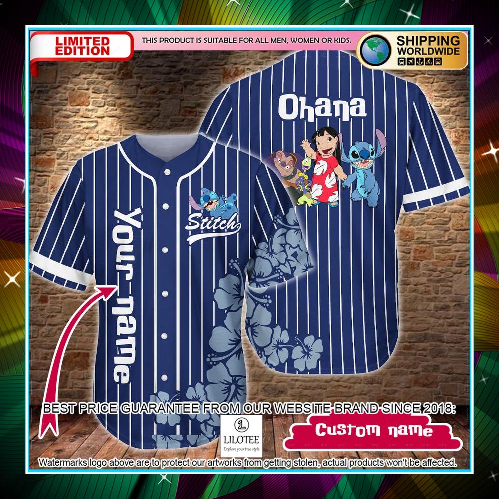 personalized ohana lilo stitch baseball jersey 1 756