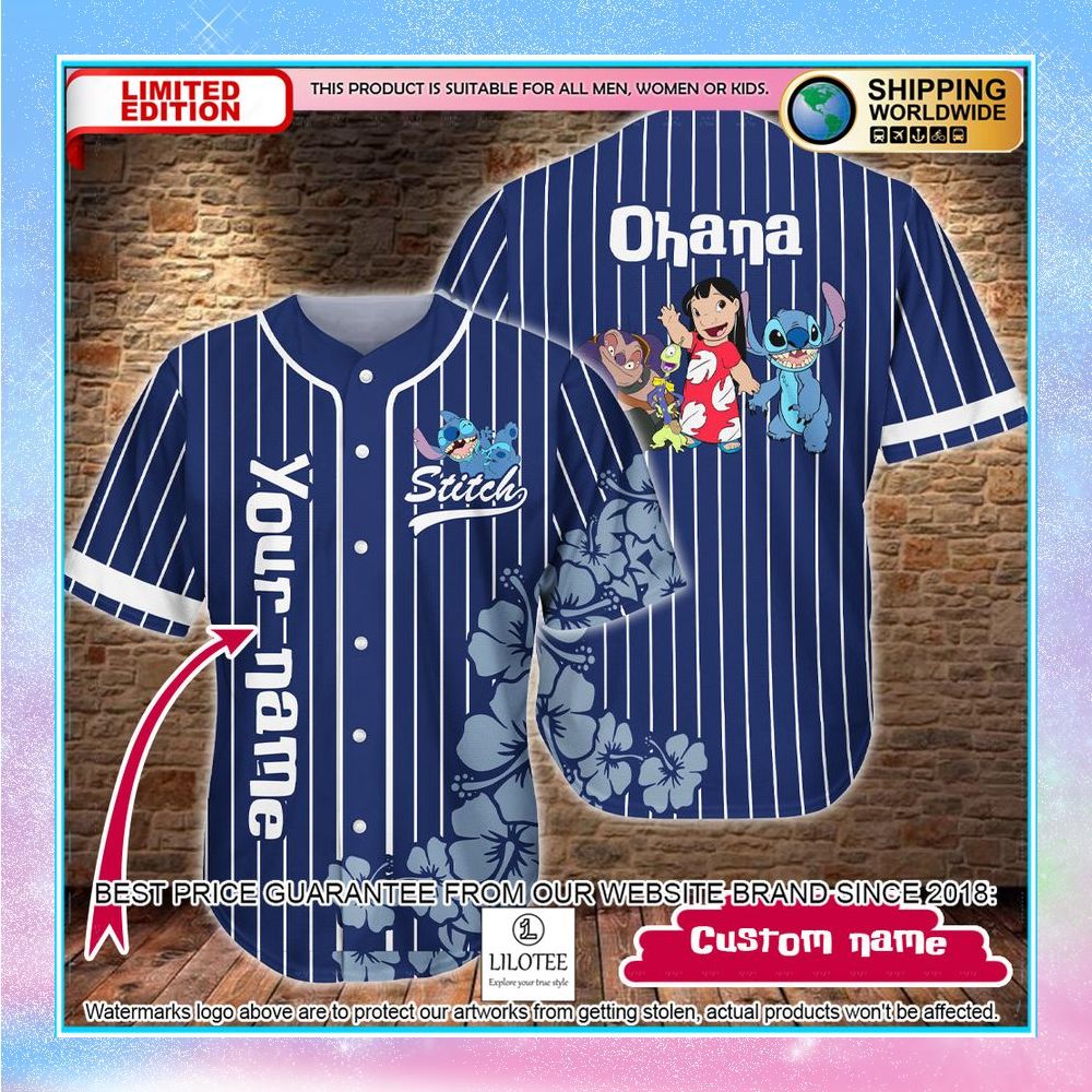 personalized ohana lilo stitch baseball jersey 1 946