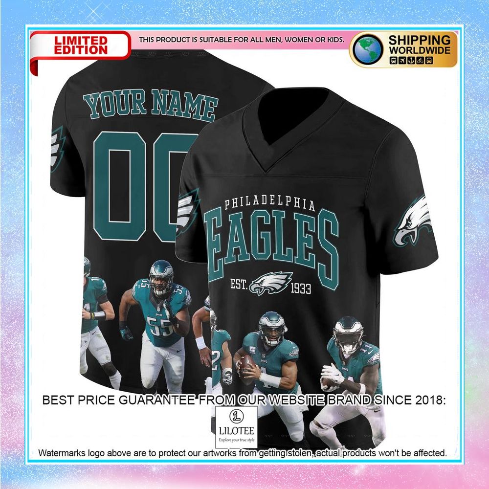 personalized philadelphia eagles est 1933 football jersey 2 597