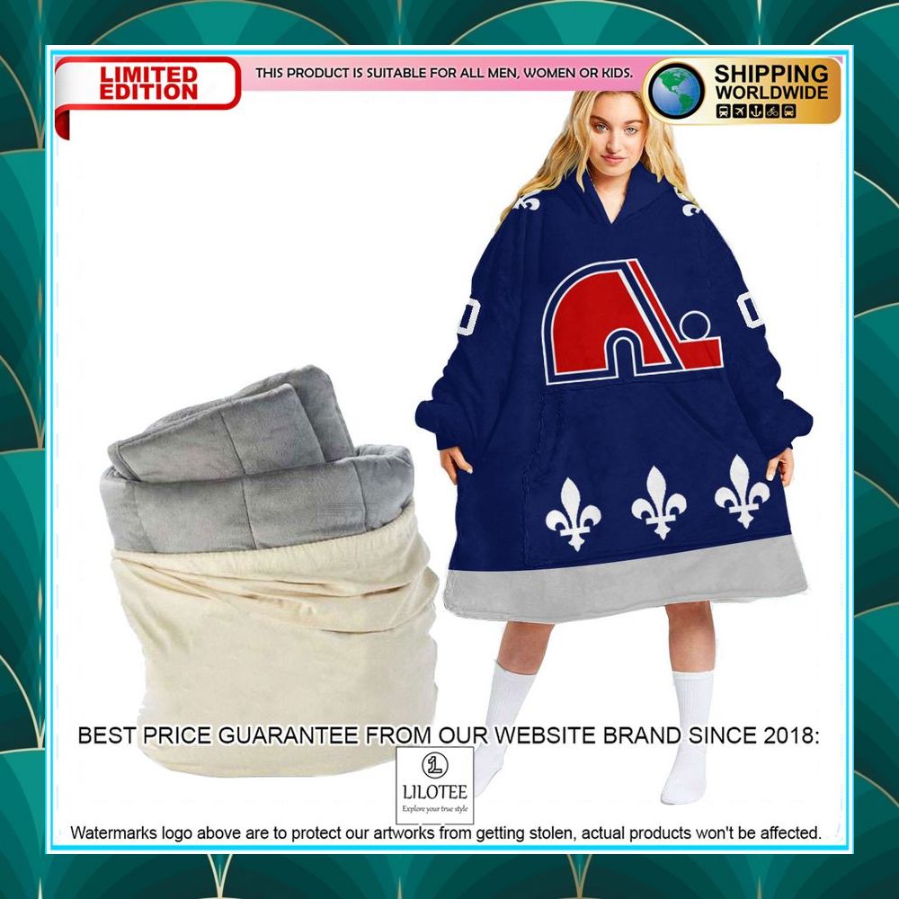 personalized quebec nordiques blue oodie blanket hoodie 1 167