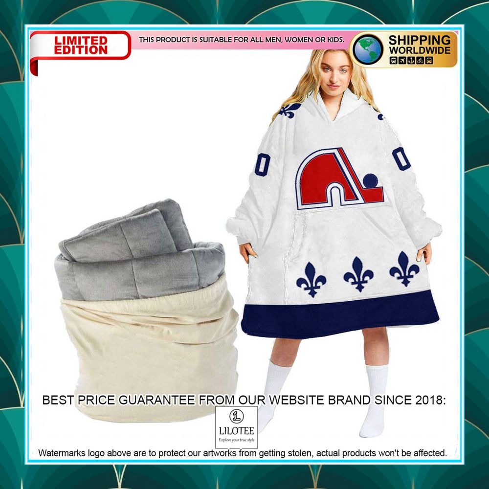 personalized quebec nordiques white oodie blanket hoodie 1 661