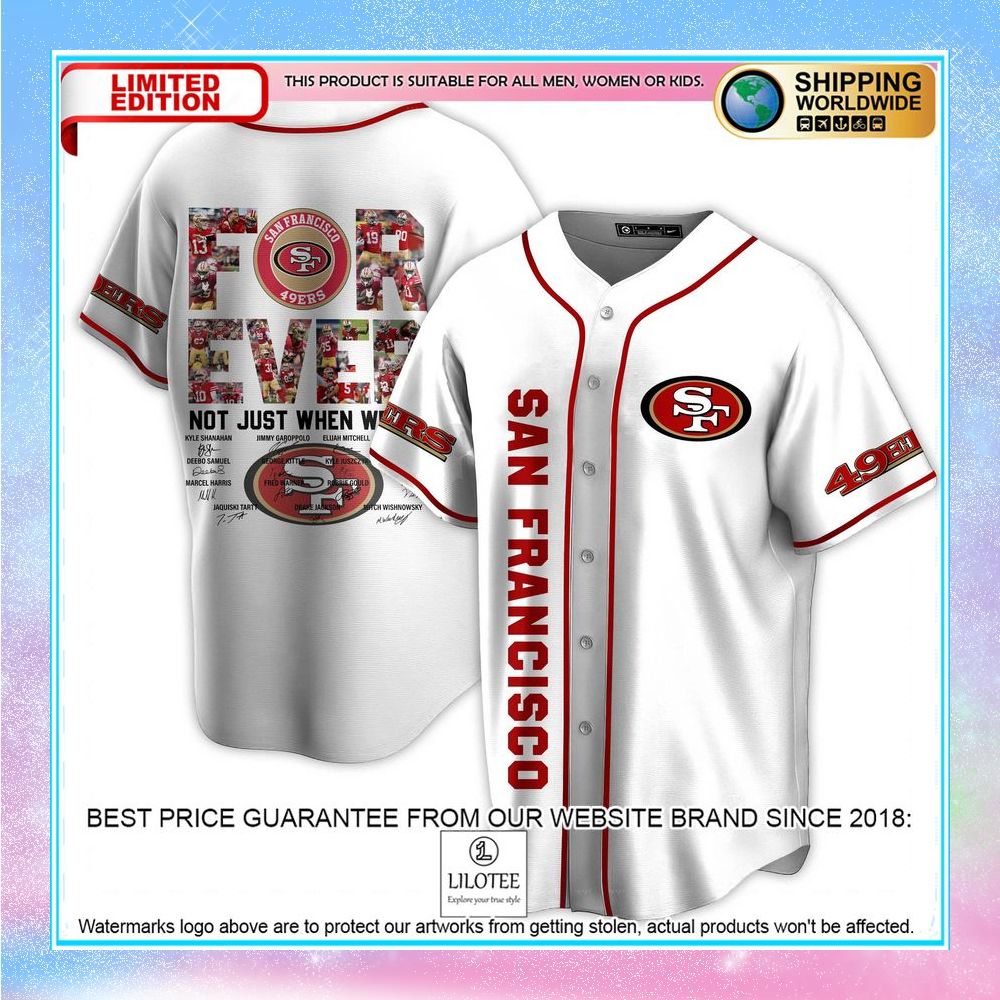 personalized san francisco 49ers forever baseball jersey 1 224