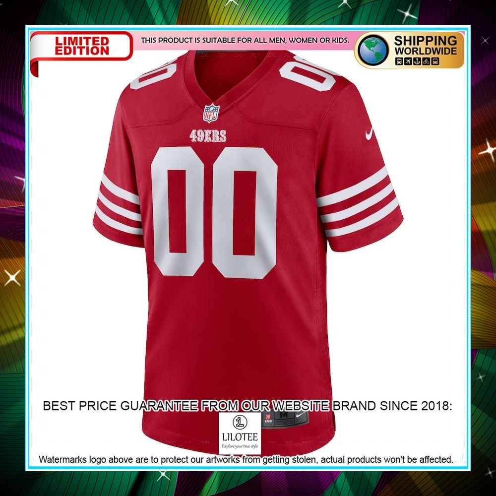 personalized san francisco 49ers scarlet football jersey 2 386