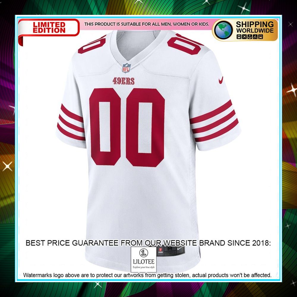 personalized san francisco 49ers youth white football jersey 2 95