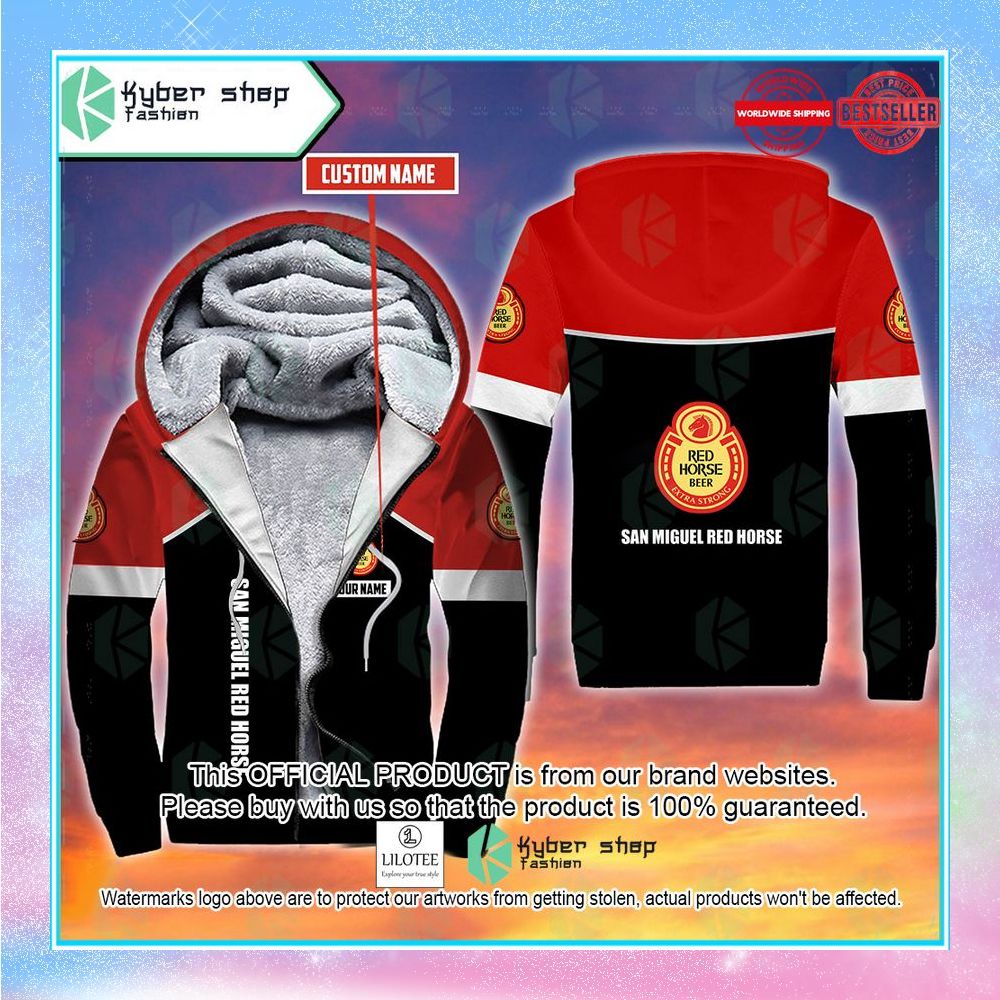 personalized san miguel red horse fleece hoodie 1 142