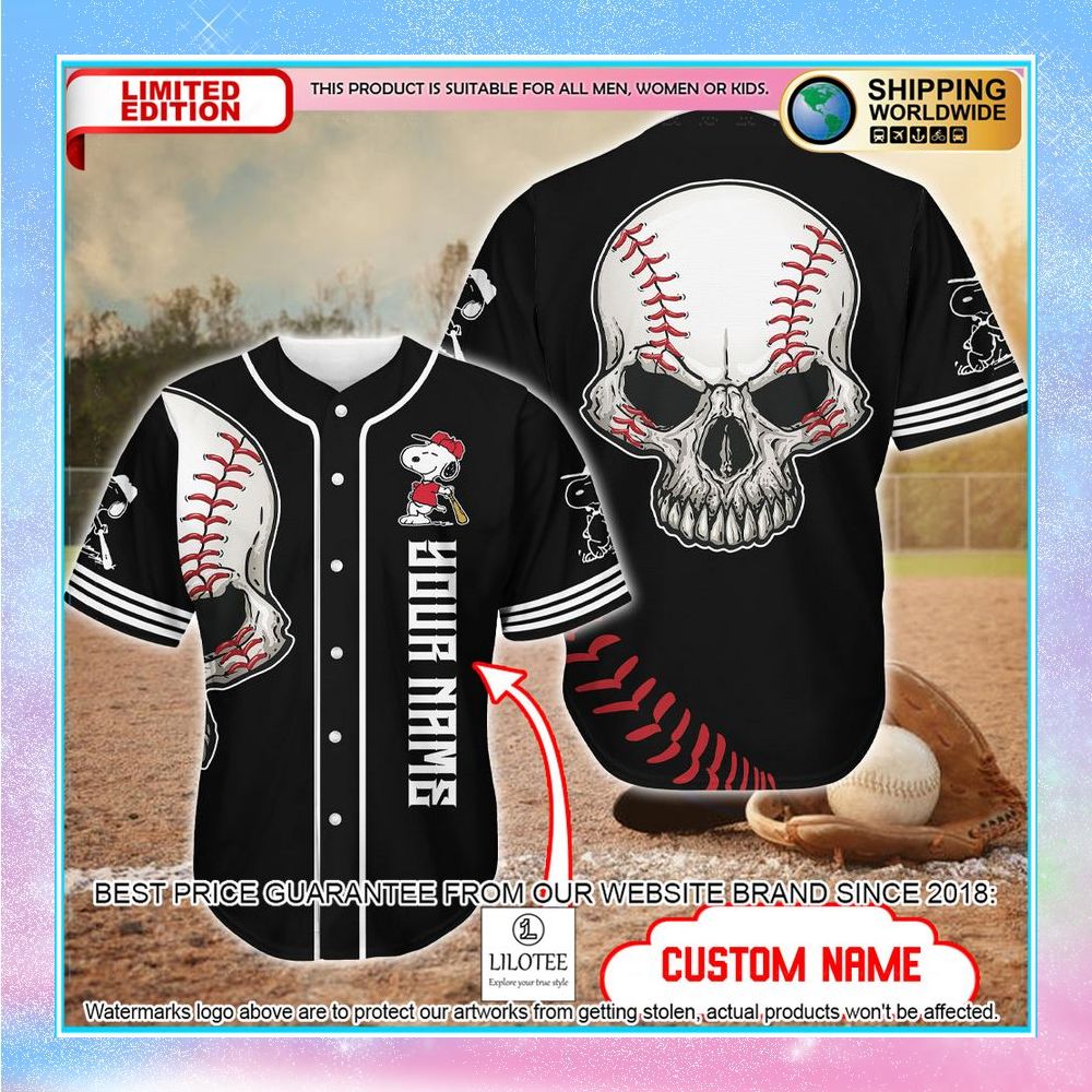 personalized skull snoopy baseball jersey 1 979