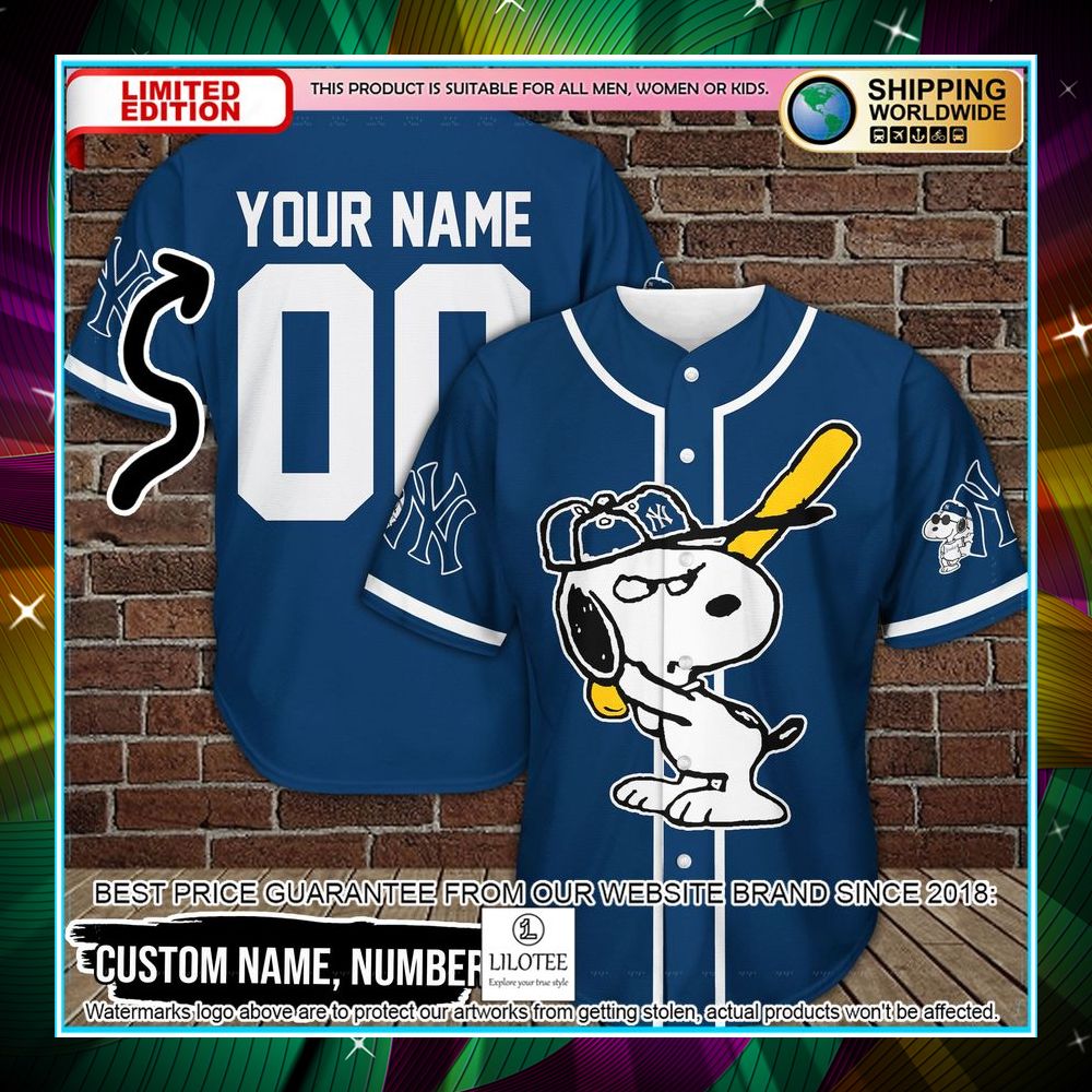 personalized snoopy new york yankees baseball jersey 1 590