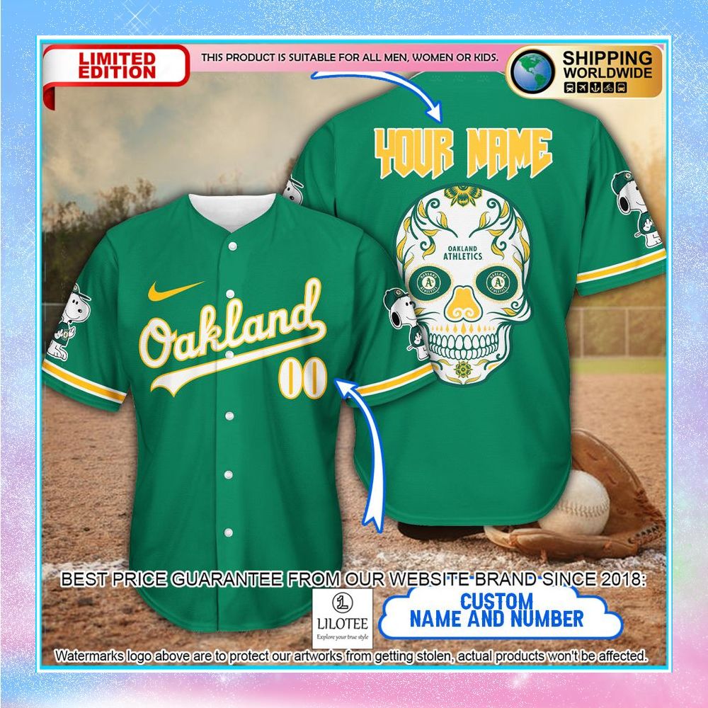 personalized snoopy oakland athletics baseball jersey 1 65