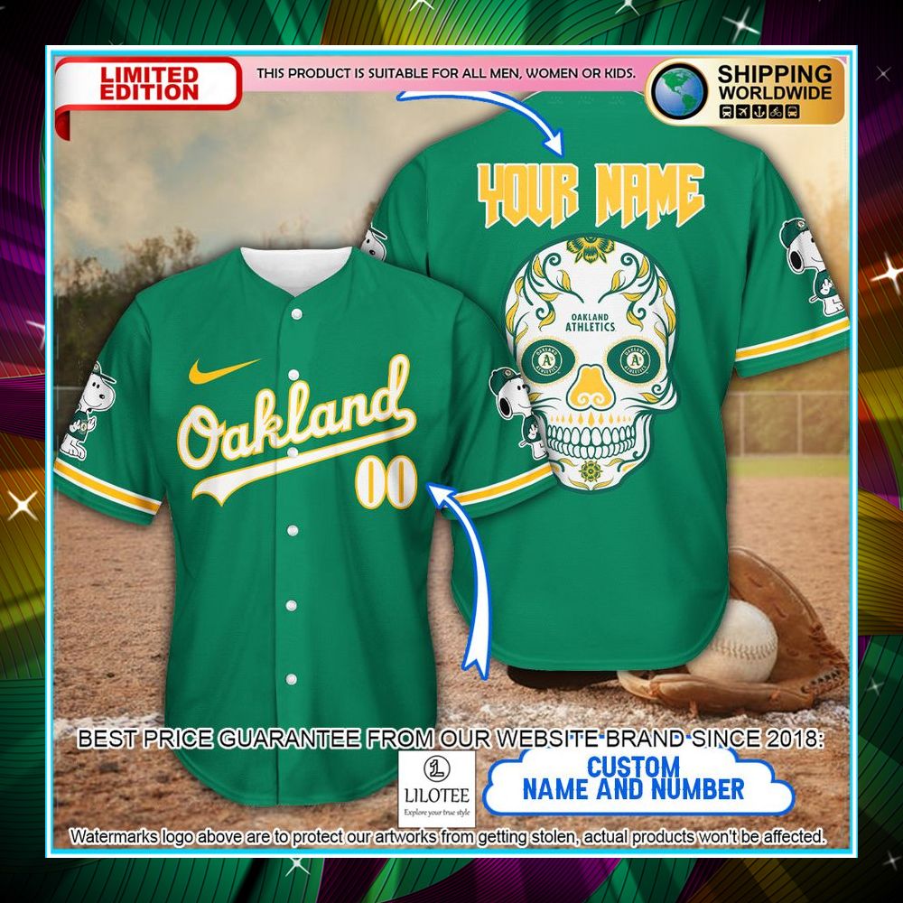 personalized snoopy oakland athletics baseball jersey 1 887