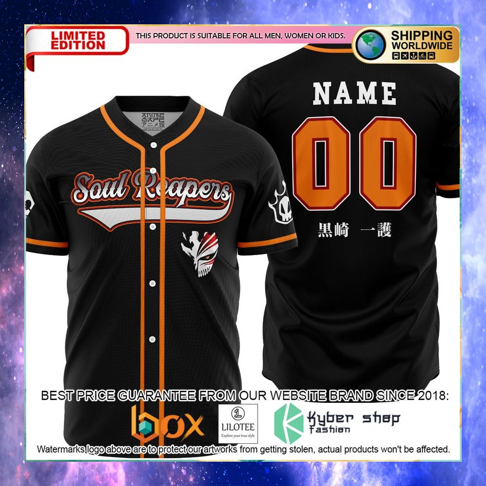 Personalized Soul Reaper Ichigo Bleach Baseball Jersey - LIMITED EDITION 5 personalized soul reaper ichigo bleach baseball jersey 1 975