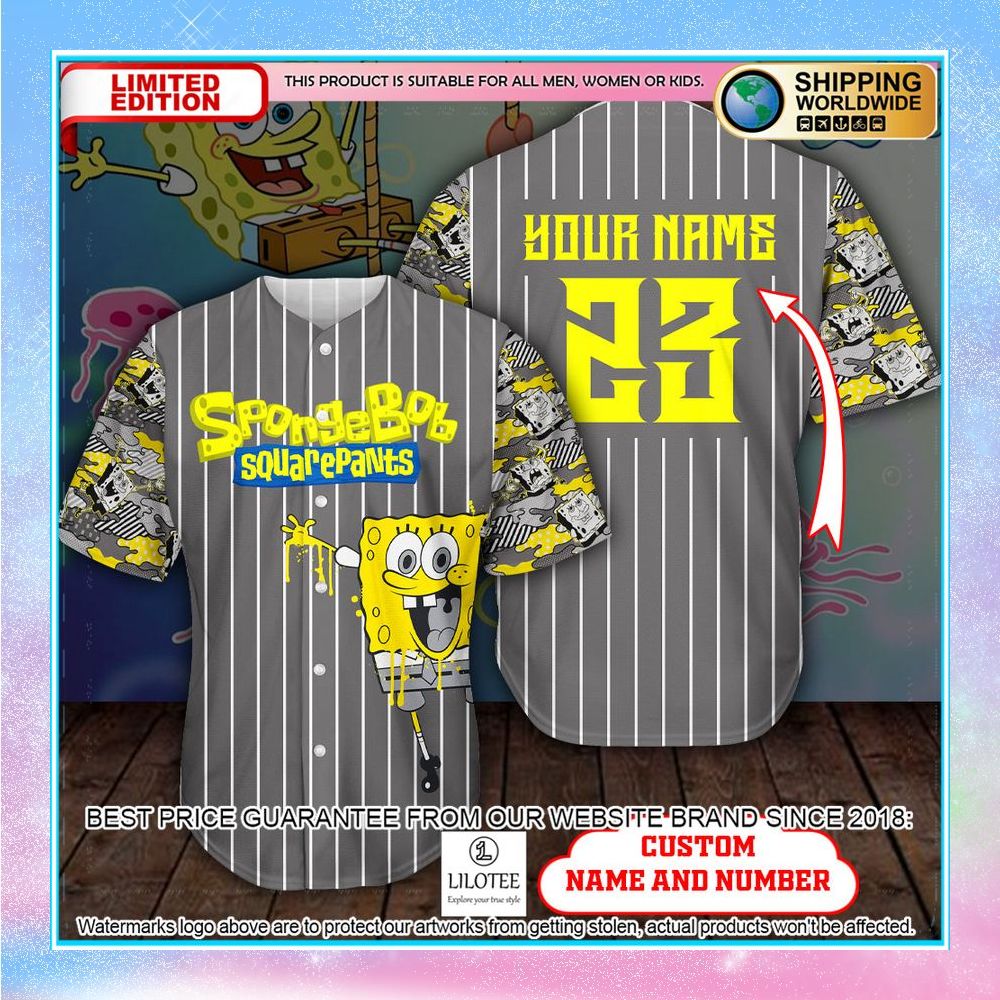 personalized spongebob squarepants baseball jersey 1 432