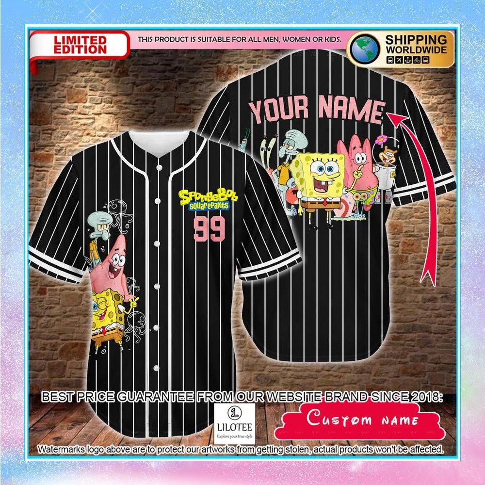personalized spongebob squarepants characters baseball jersey 1 112