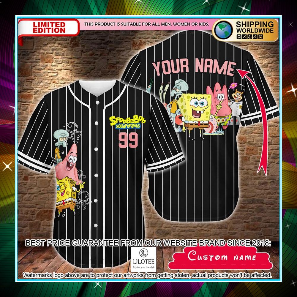 personalized spongebob squarepants characters baseball jersey 1 537