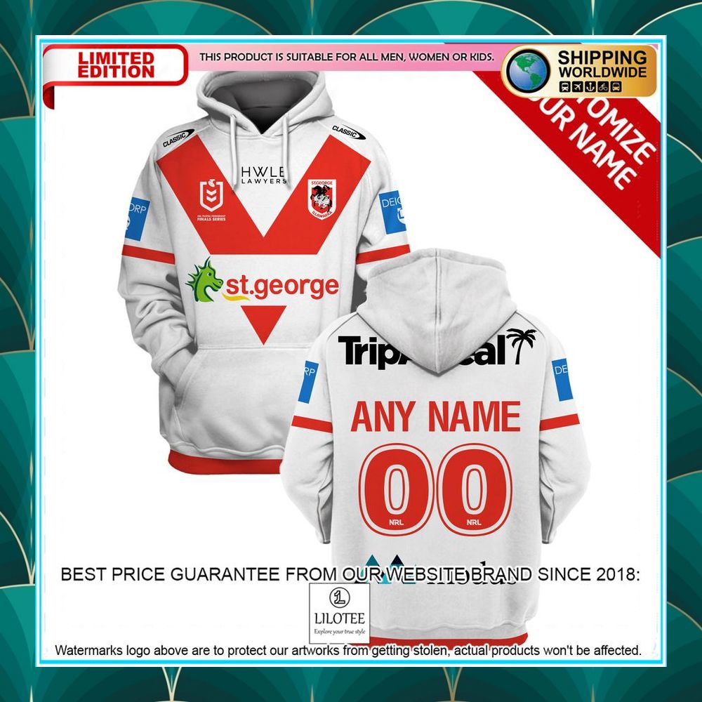 personalized st george illawarra dragons white shirt hoodie 1 880