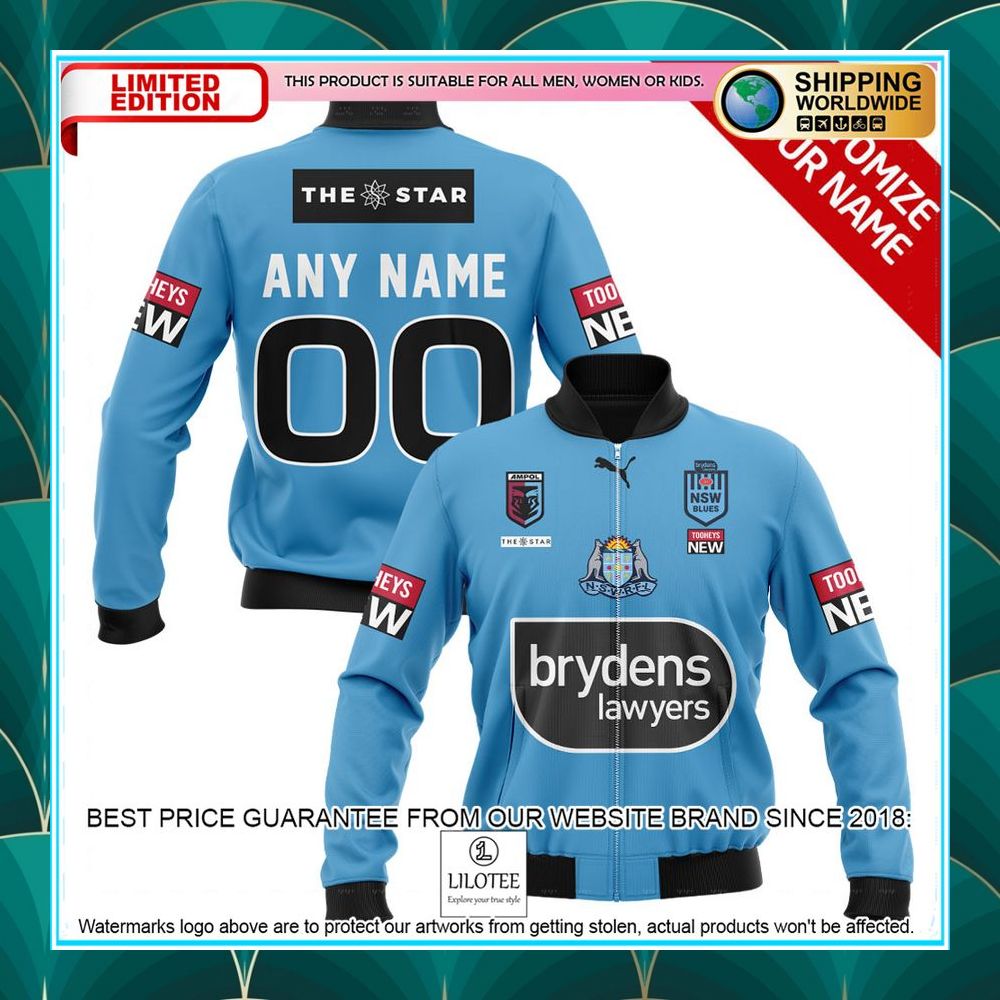 personalized state of origin new south wales blues bomber jacket 1 35