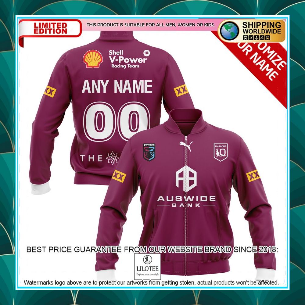 personalized state of origin queensland maroons qrl bomber jacket 1 235