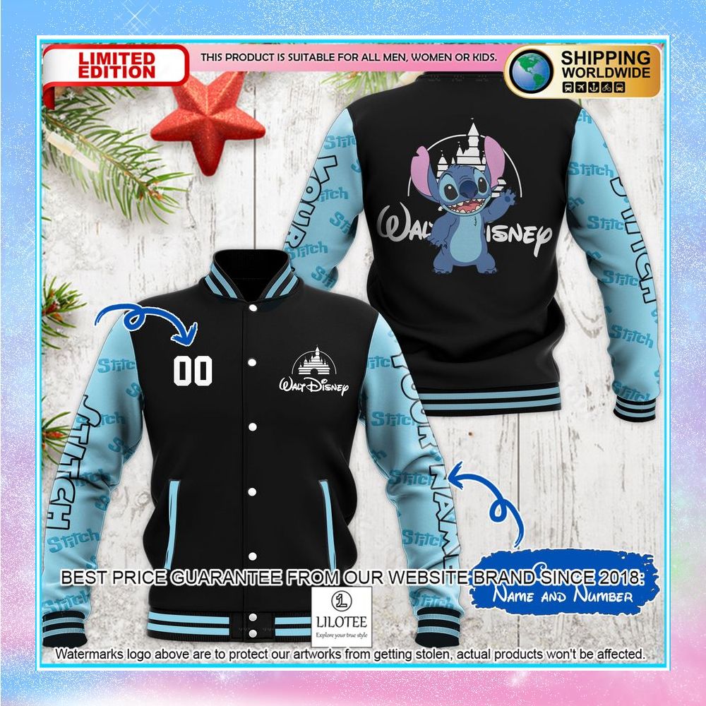 personalized stitch walt disney baseball jacket 1 547