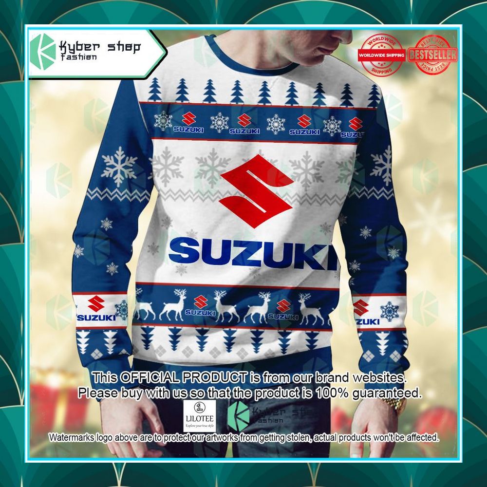 personalized suzuki ugly christmas sweater 2 17