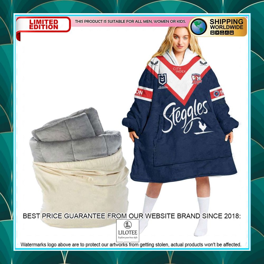 personalized sydney roosters steggles oodie blanket hoodie 1 353