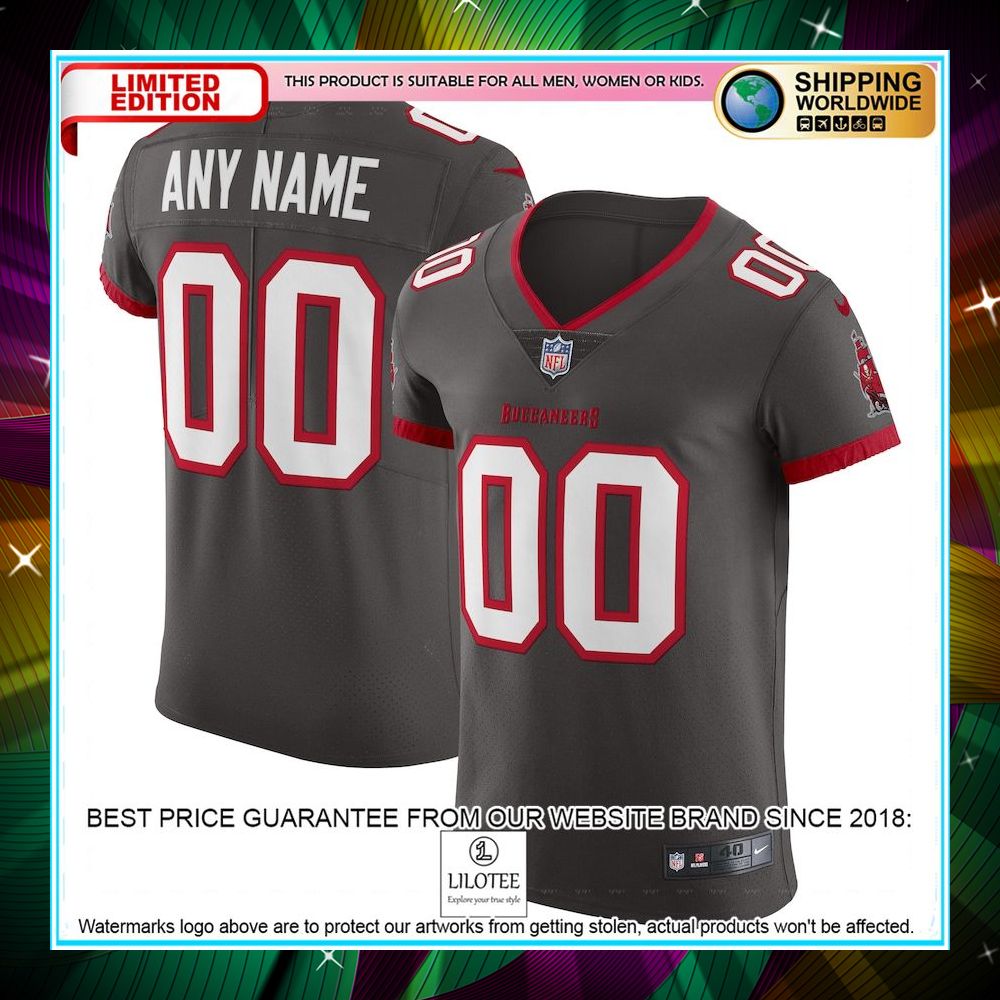 personalized tampa bay buccaneers vapor untouchable elite alternate pewter football jersey 1 731