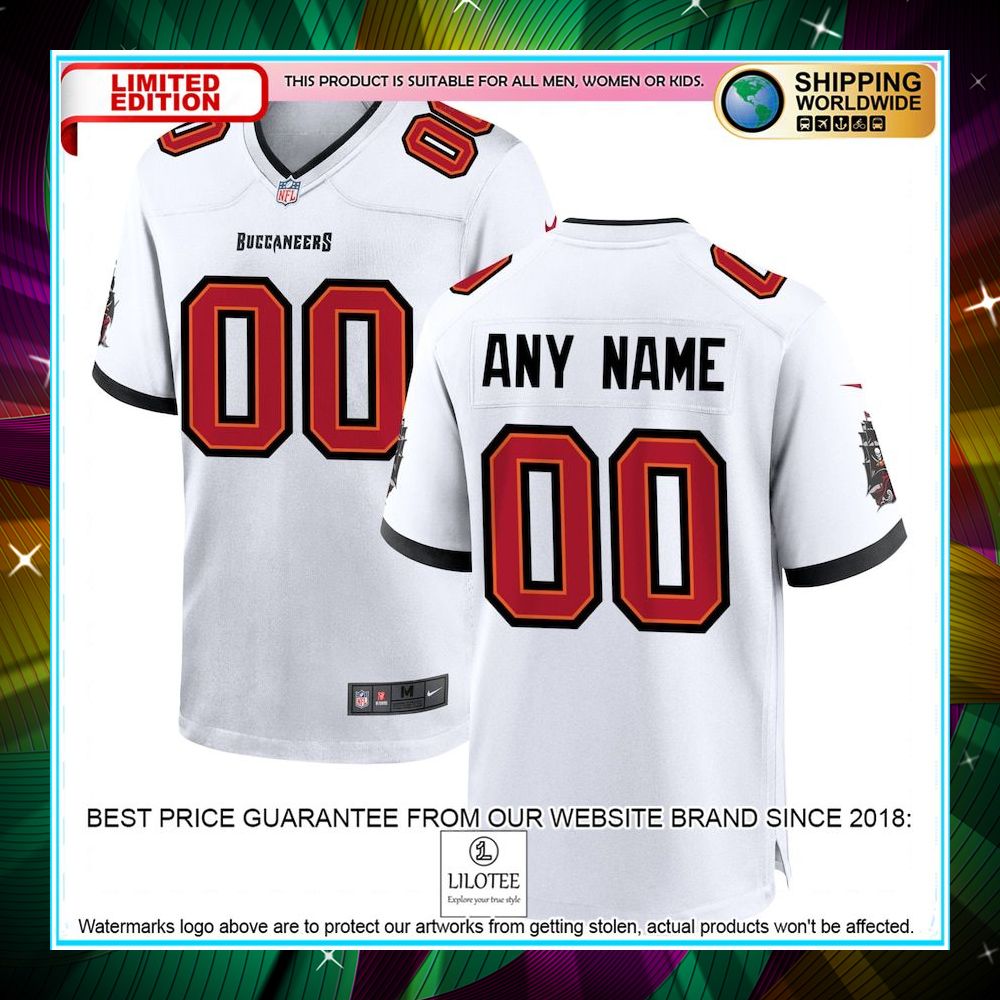 personalized tampa bay buccaneers white football jersey 1 23