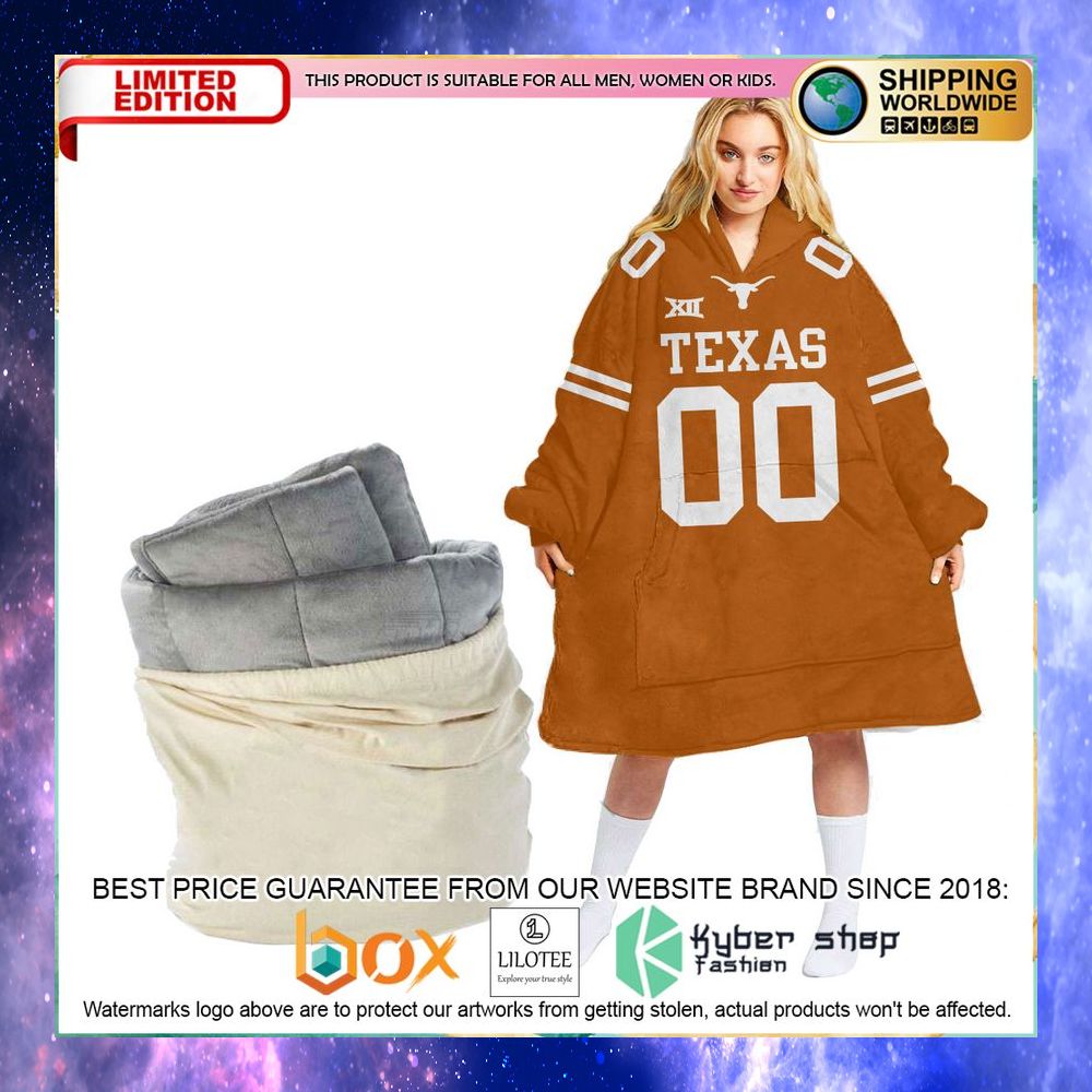 personalized texas longhorns brown oodie blanket hoodie 1 930