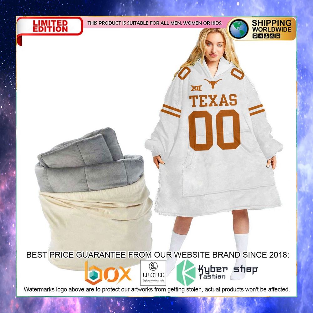 personalized texas longhorns ncaa white oodie blanket hoodie 1 935