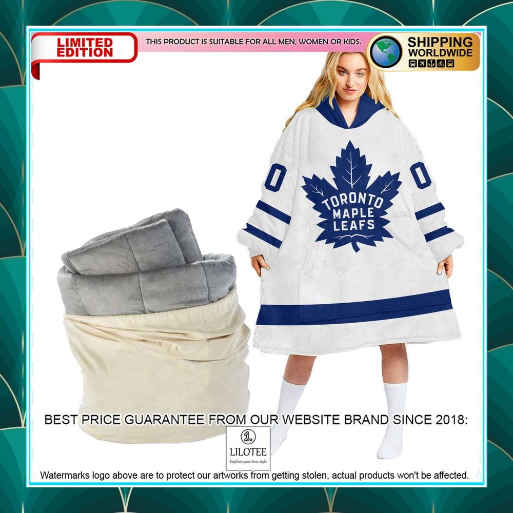 personalized toronto maple leafs white oodie blanket hoodie 1 950