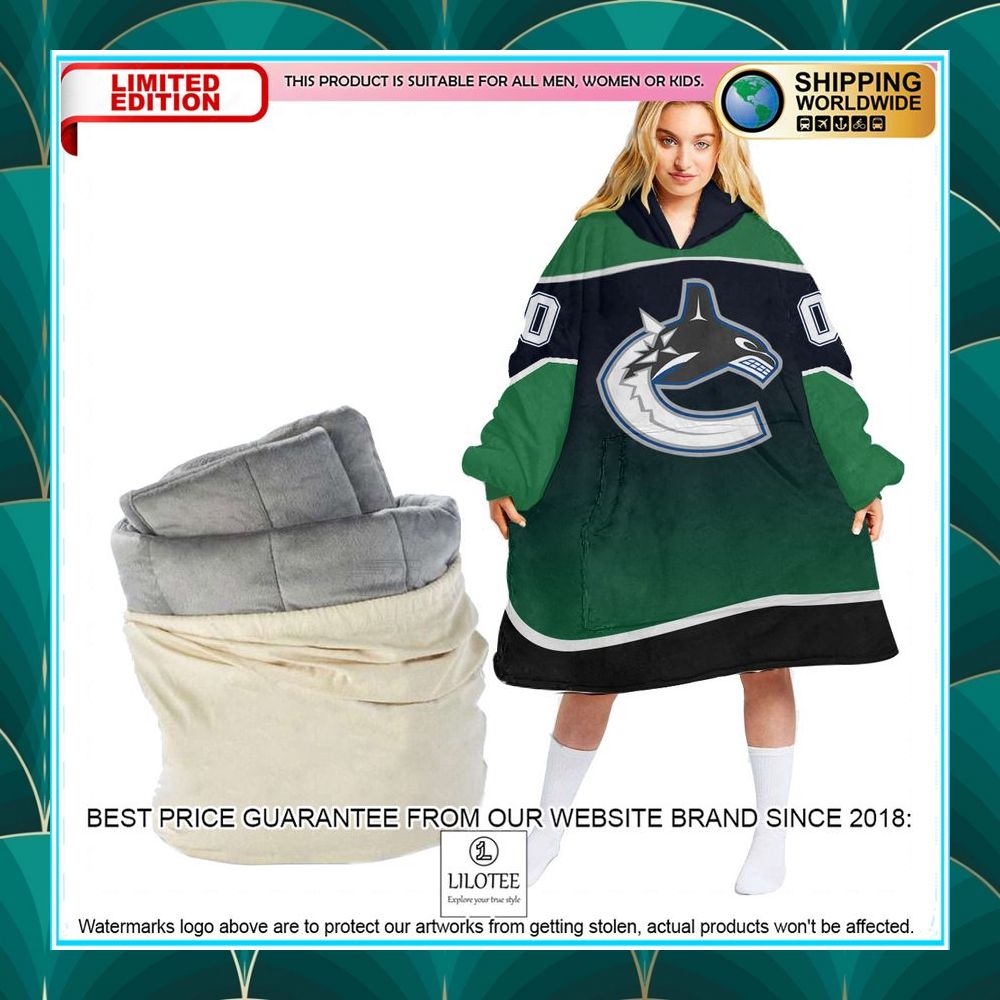 personalized vancouver canucks green oodie blanket hoodie 1 804