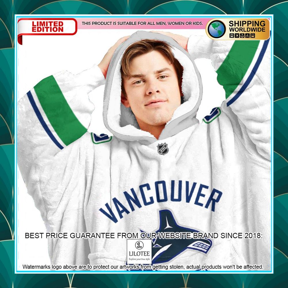 Personalized Vancouver Canucks white Oodie Blanket Hoodie - LIMITED EDITION 4 personalized vancouver canucks white oodie blanket hoodie 4 698