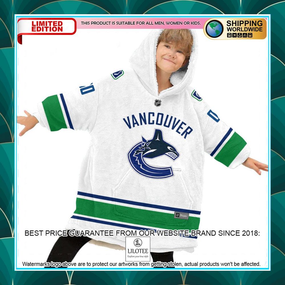 Personalized Vancouver Canucks white Oodie Blanket Hoodie - LIMITED EDITION 7 personalized vancouver canucks white oodie blanket hoodie 7 706