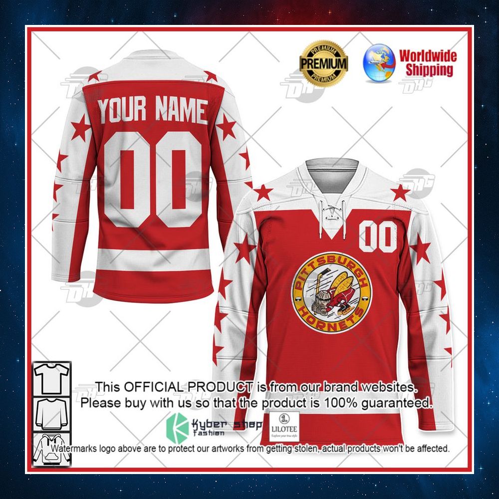 personalized vintage ahl pittsburgh hornets 1960 vintage red hockey jersey 1 277