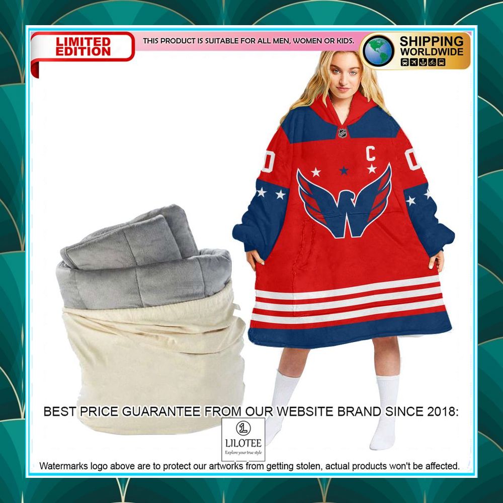 personalized washington capitals logo red oodie blanket hoodie 1 164