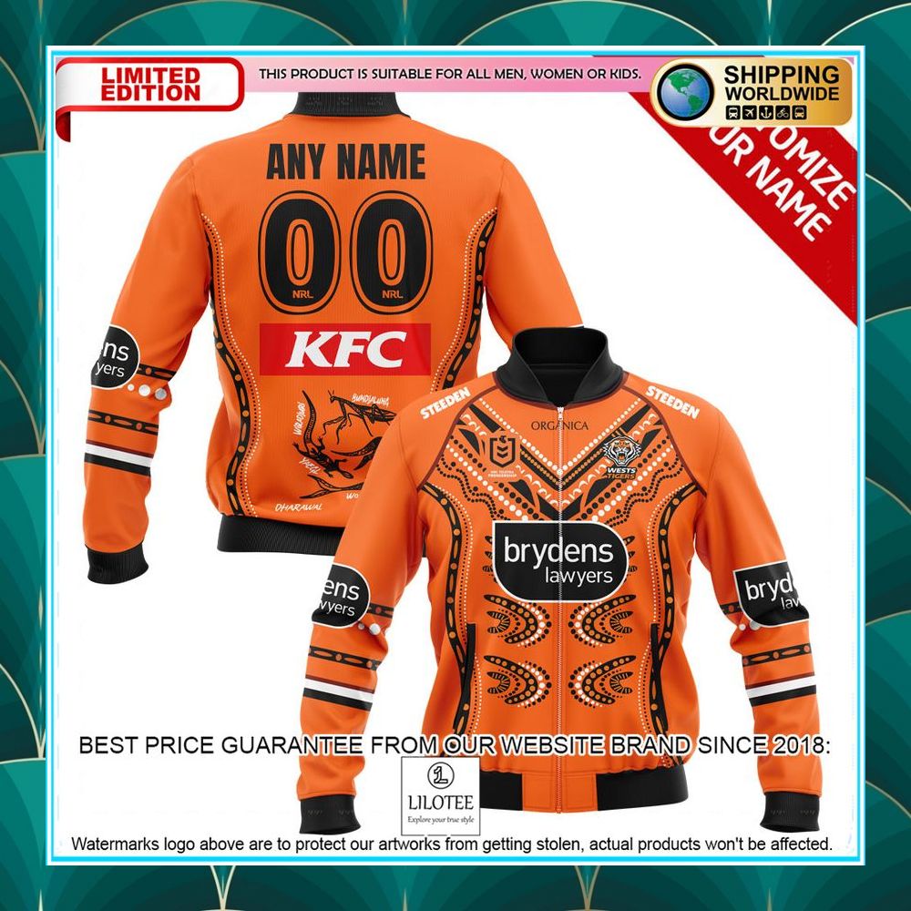 personalized wests tigers bomber jacket 1 477