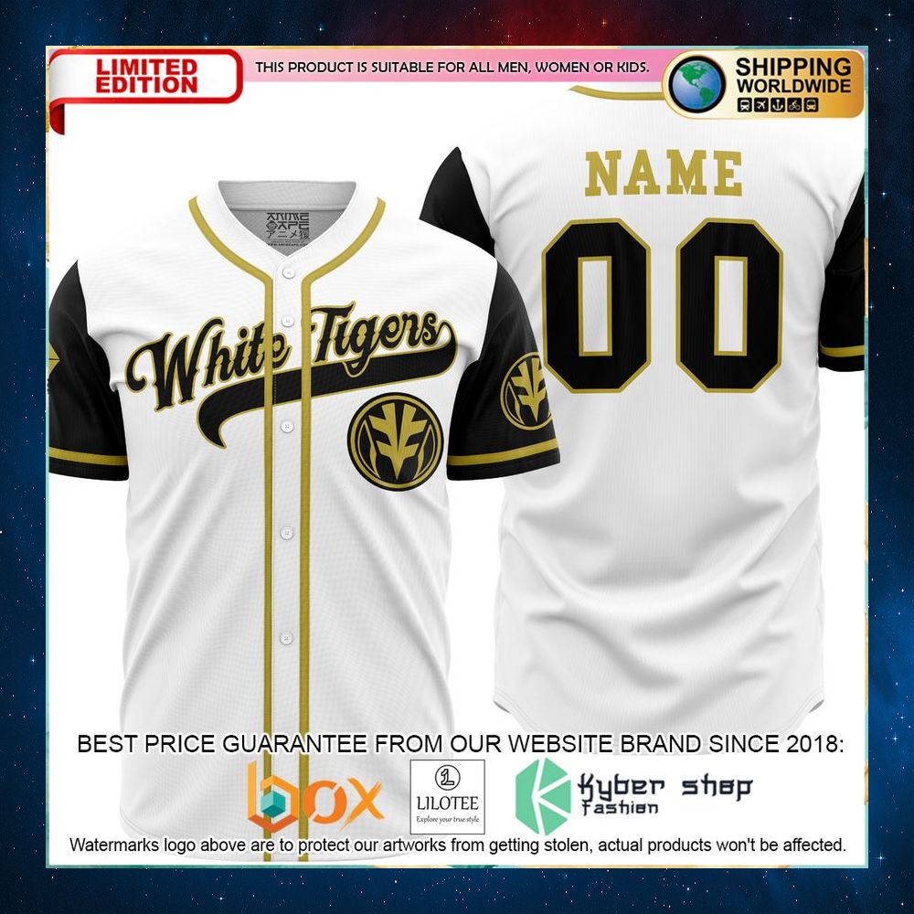 personalized white tigers white power rangers baseball jersey 1 24