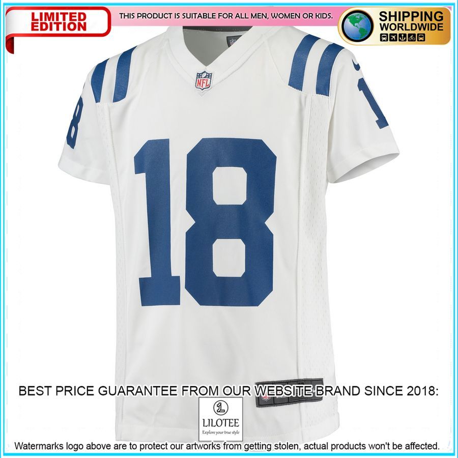 peyton manning indianapolis colts youth retired white football jersey 2 488
