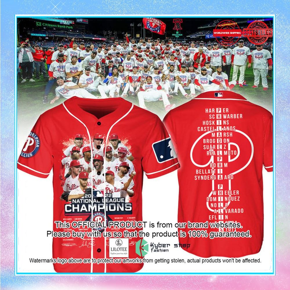 philadelphia phillies players 2022 national league champions baseball jersey 1 860