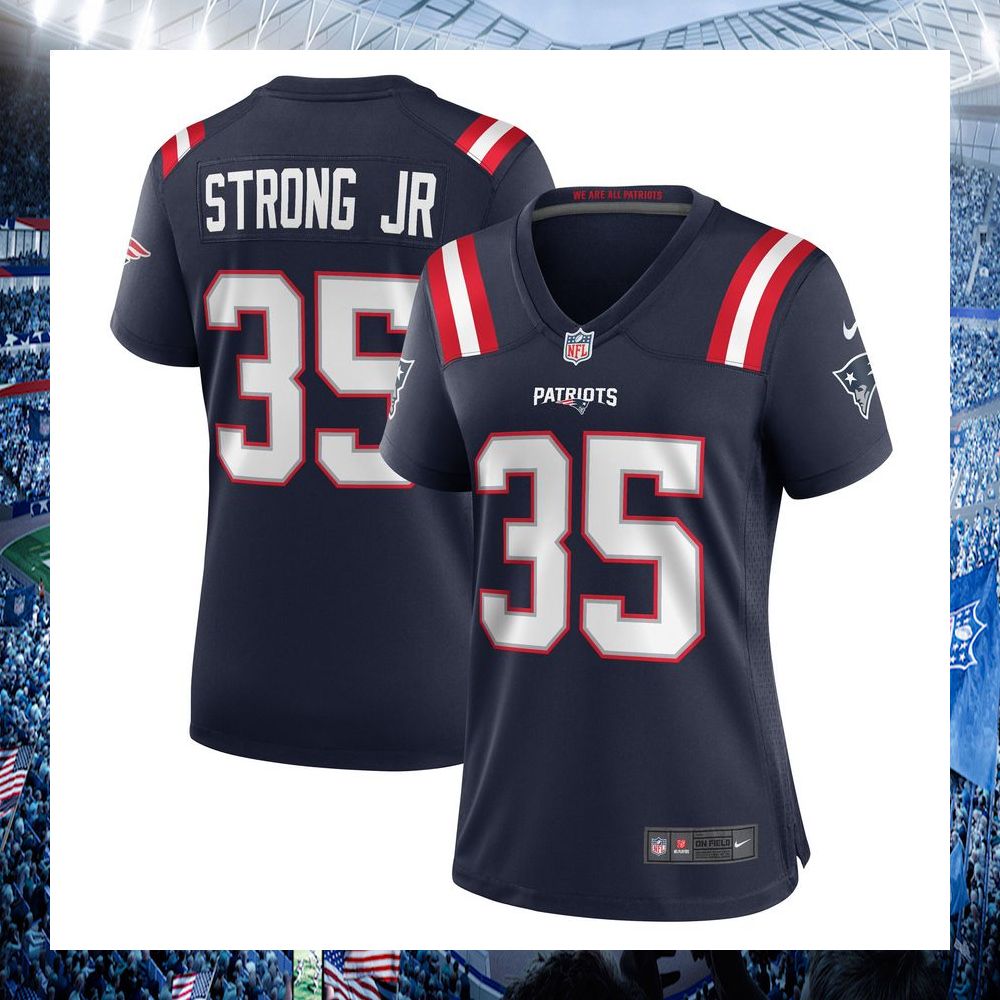 pierre strong jr new england patriots nike womens navy football jersey 1 419