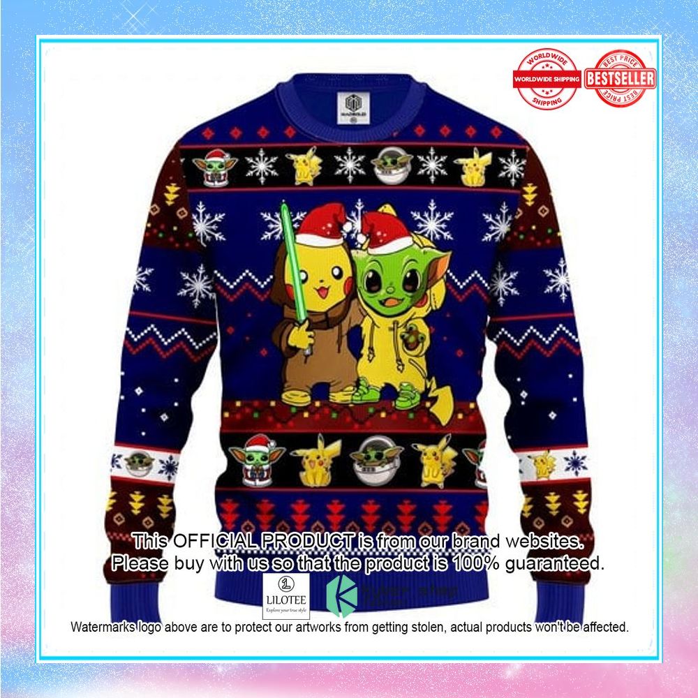 pikachu and yoda christmas sweater 1 170