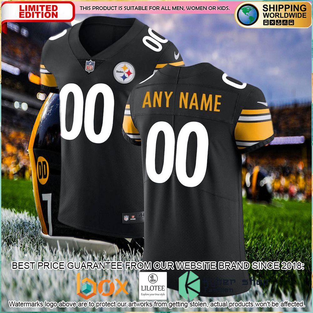 pittsburgh steelers nike vapor untouchable custom elite black football jersey 1 803