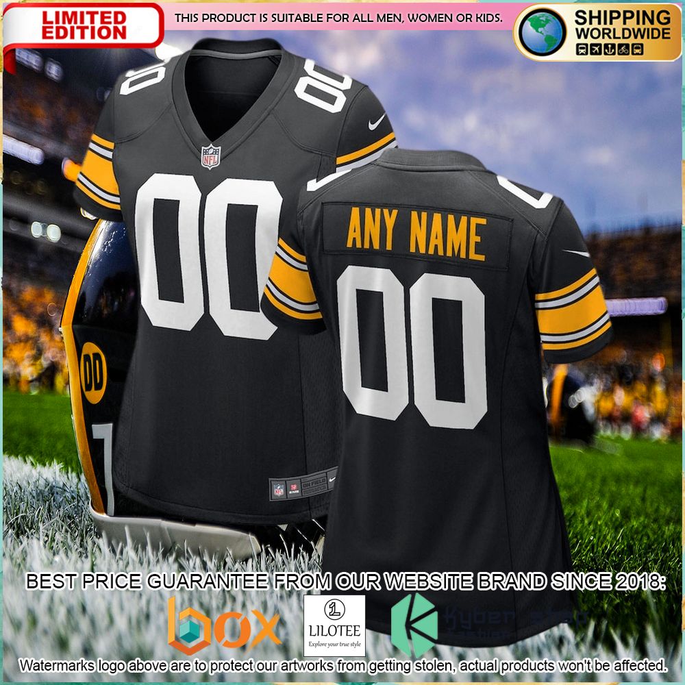 pittsburgh steelers nike womens alternate custom black football jersey 1 405
