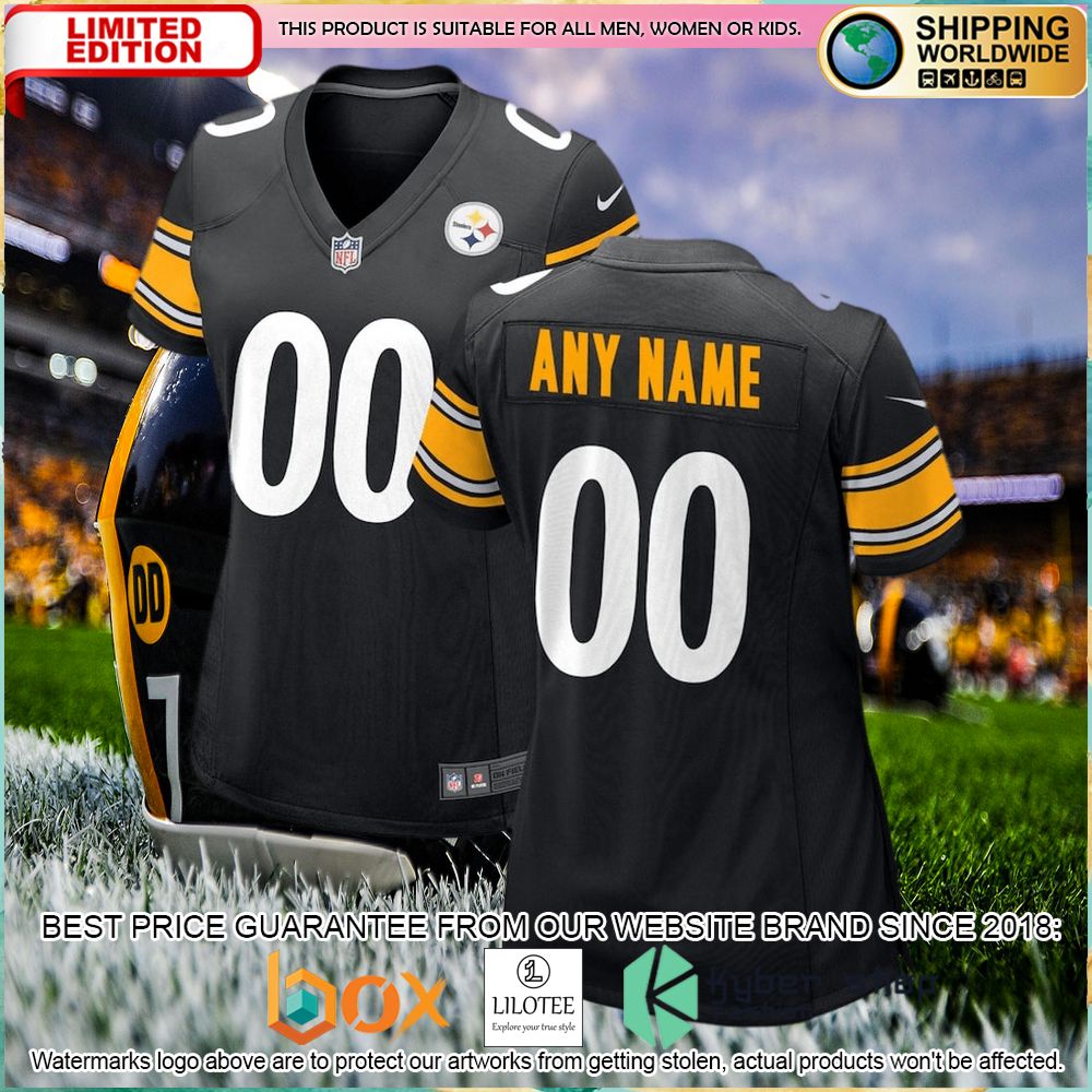 pittsburgh steelers nike womens custom black football jersey 1 478