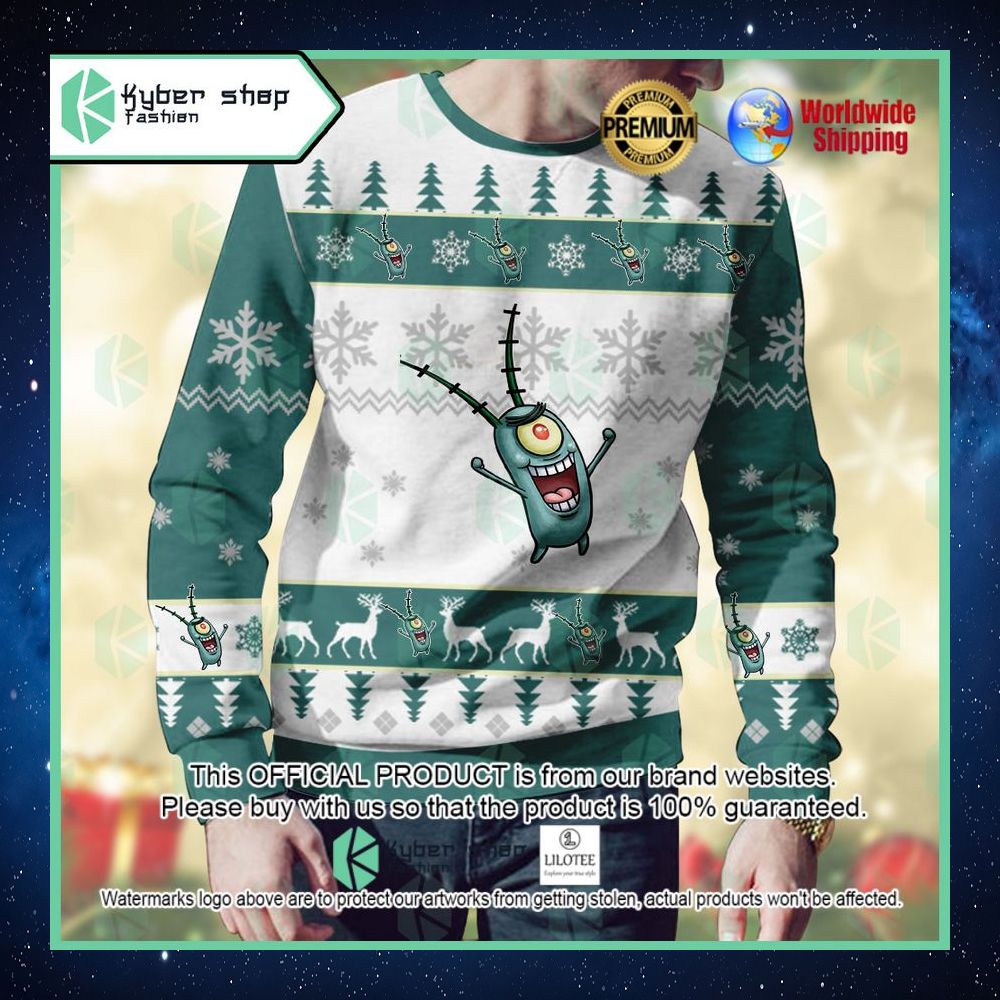plankton spongebob squarepants christmas sweater 1 393