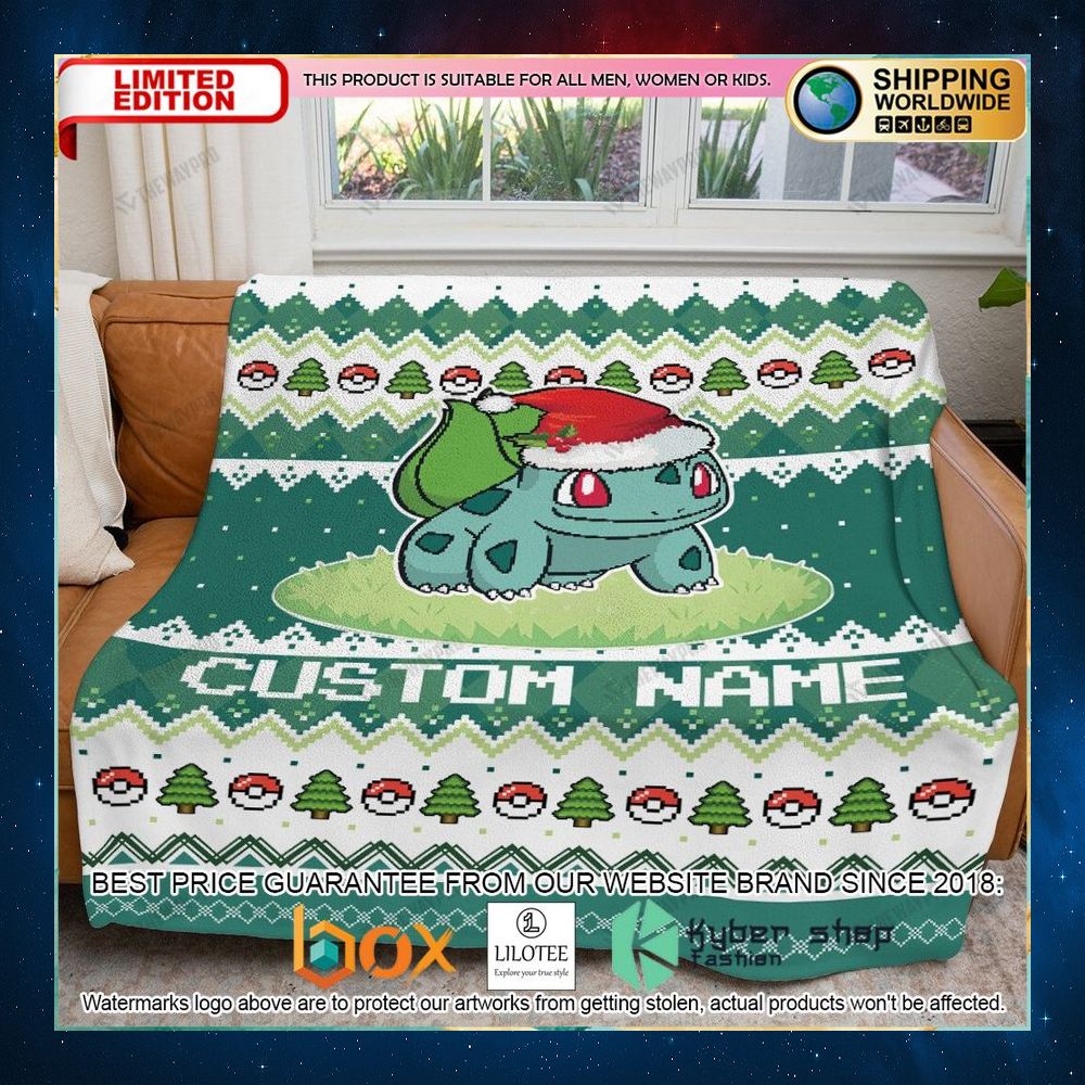 pokemon bulbasaur christmas custom blanket 1 316