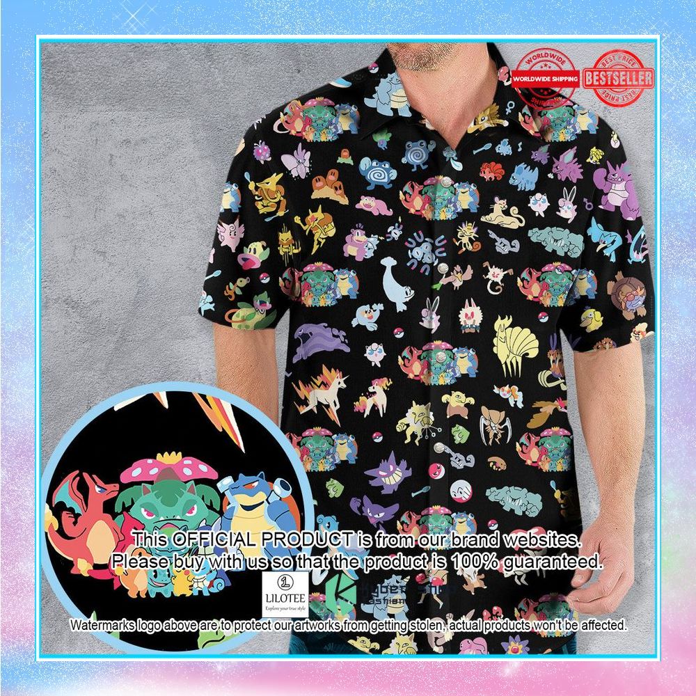pokemon pattern hawaiian shirt 1 751
