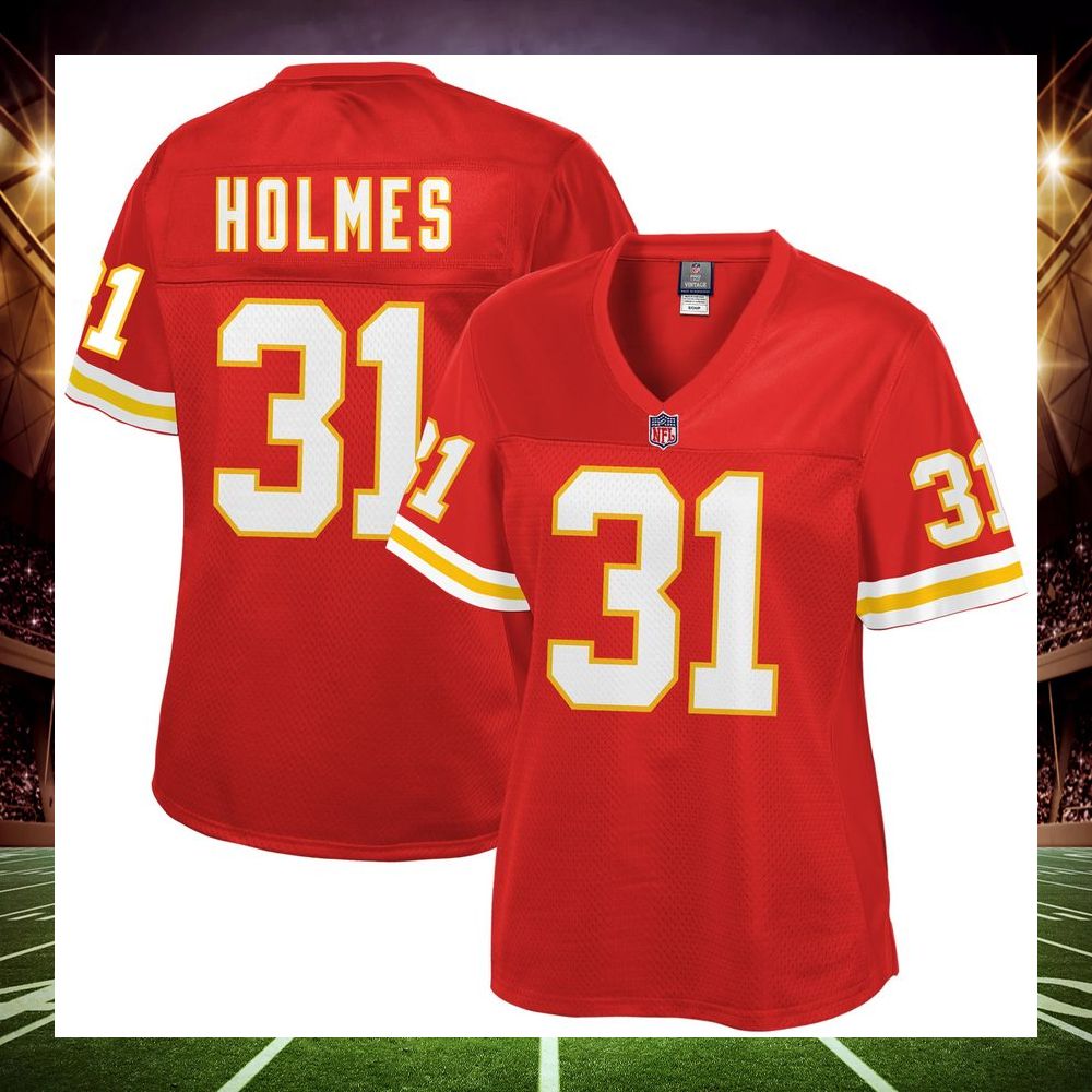 priest holmes kansas city chiefs nfl pro line retired red football jersey 1 101
